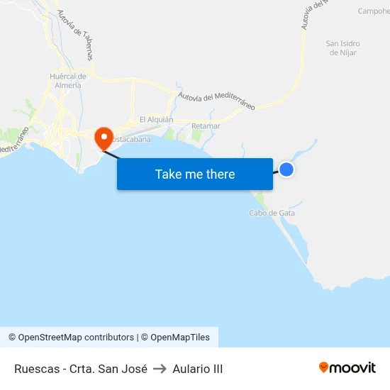 Ruescas - Crta. San José to Aulario III map