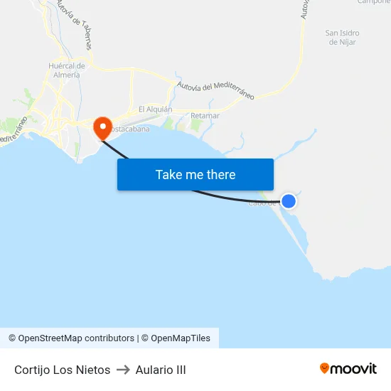Cortijo Los Nietos to Aulario III map