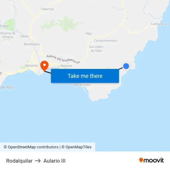 Rodalquilar to Aulario III map