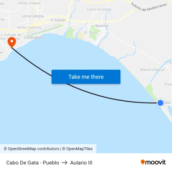 Cabo De Gata - Pueblo to Aulario III map