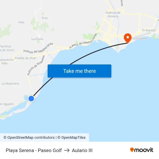Playa Serena - Paseo Golf to Aulario III map