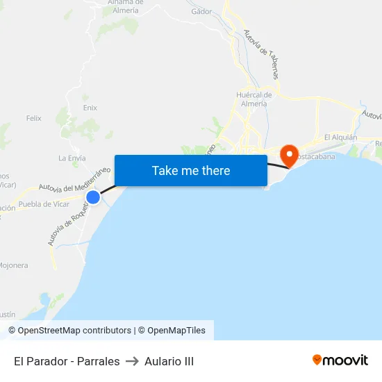 El Parador - Parrales to Aulario III map