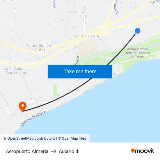Aeropuerto Almeria to Aulario III map