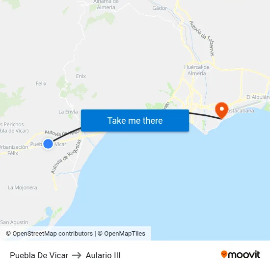 Puebla De Vicar to Aulario III map