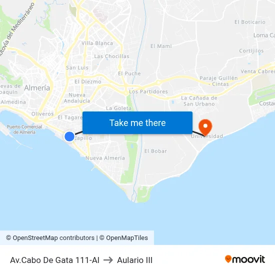 Av.Cabo De Gata 111-Al to Aulario III map