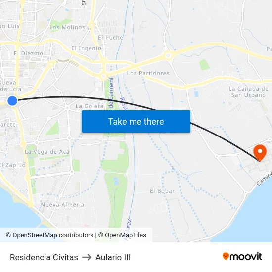 Residencia Civitas to Aulario III map