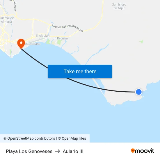 Playa Los Genoveses to Aulario III map