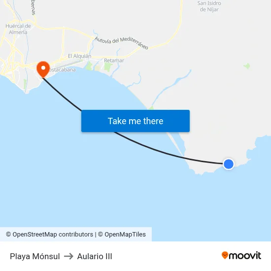 Playa Mónsul to Aulario III map