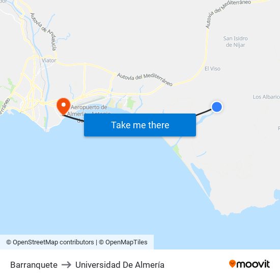 Barranquete to Universidad De Almería map