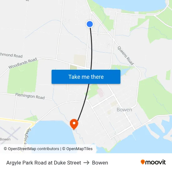 Argyle Park Road at Duke Street to Bowen map