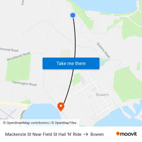 Mackenzie St Near Field St Hail 'N' Ride to Bowen map