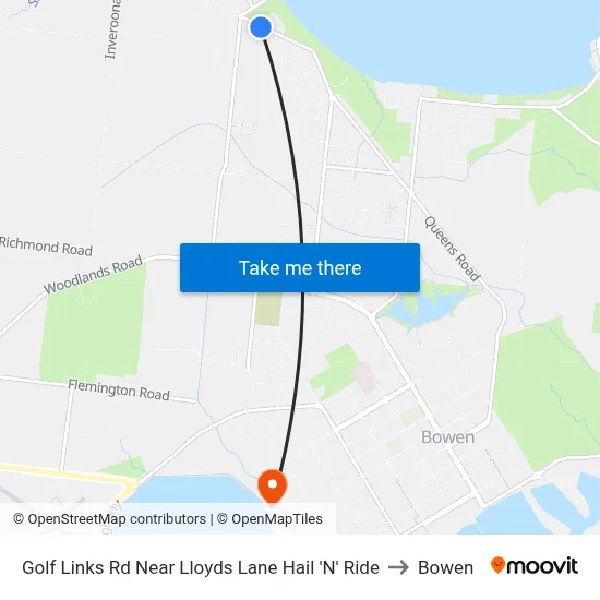 Golf Links Rd Near Lloyds Lane Hail 'N' Ride to Bowen map