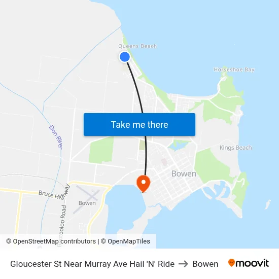 Gloucester St Near Murray Ave Hail 'N' Ride to Bowen map