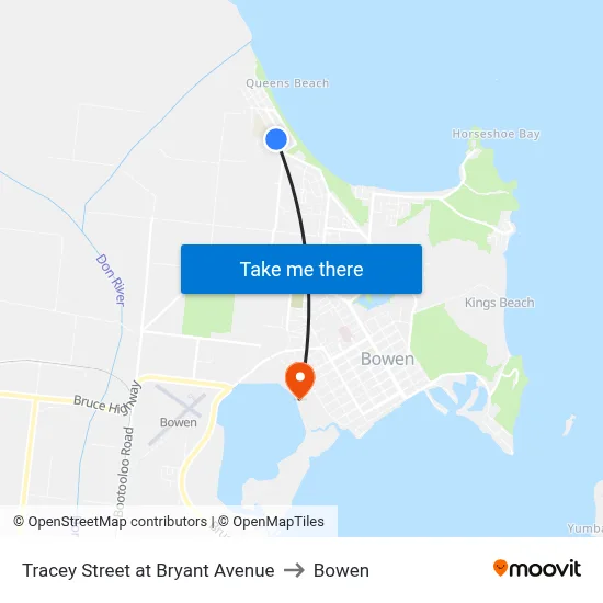 Tracey Street at Bryant Avenue to Bowen map