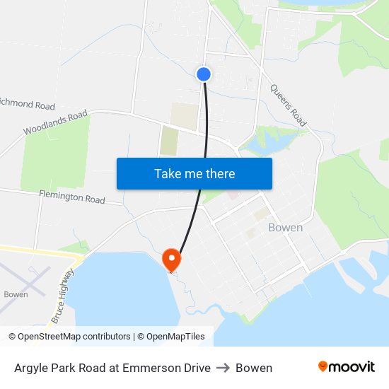 Argyle Park Road at Emmerson Drive to Bowen map