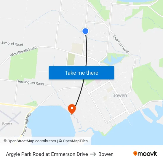 Argyle Park Road at Emmerson Drive to Bowen map