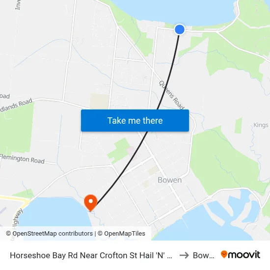 Horseshoe Bay Rd Near Crofton St Hail 'N' Ride to Bowen map