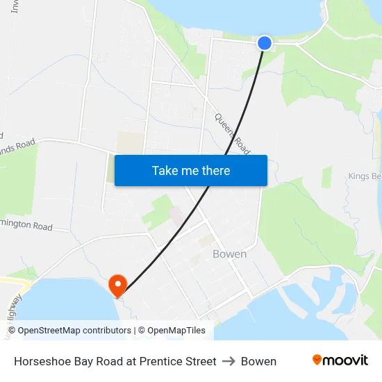 Horseshoe Bay Road at Prentice Street to Bowen map