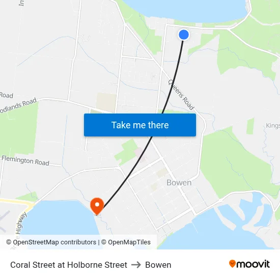 Coral Street at Holborne Street to Bowen map