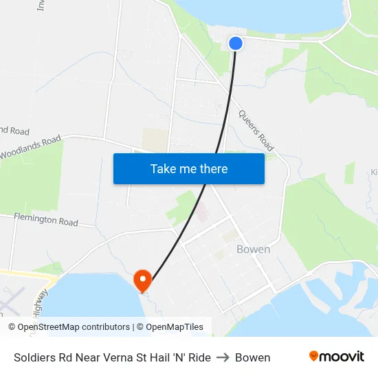 Soldiers Rd Near Verna St Hail 'N' Ride to Bowen map