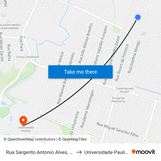 Rua Sargento Antonio Alves, 201 to Universidade Paulista map