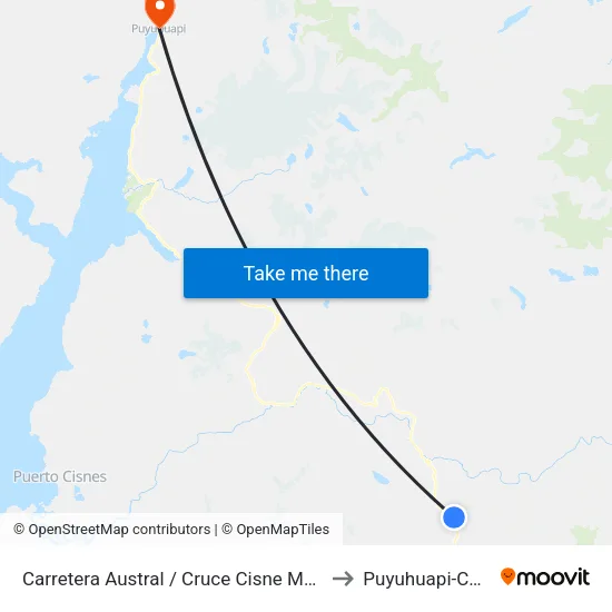 Carretera Austral / Cruce Cisne Medio to Puyuhuapi-Chile map