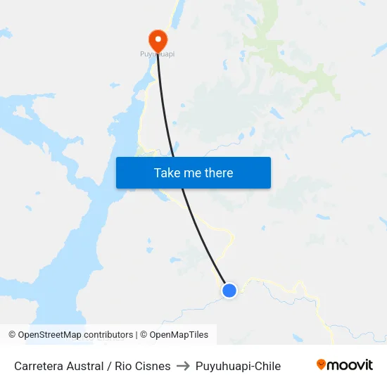 Carretera Austral / Rio Cisnes to Puyuhuapi-Chile map
