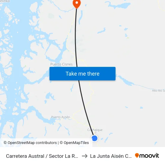Carretera Austral / Sector La Rosita to La Junta Aisén Chile map