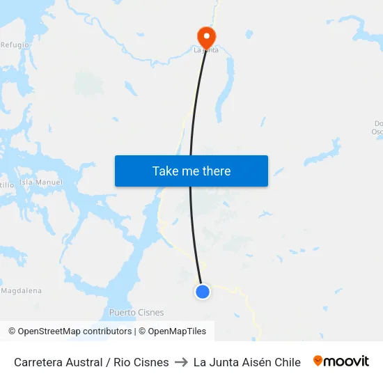 Carretera Austral / Rio Cisnes to La Junta Aisén Chile map
