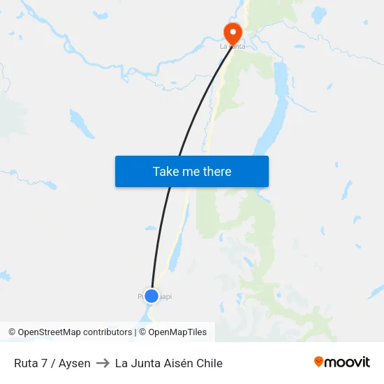 Ruta 7 / Aysen to La Junta Aisén Chile map