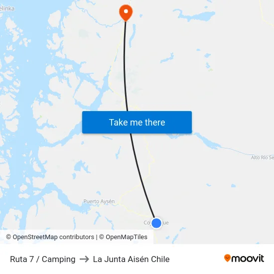 Ruta 7 / Camping to La Junta Aisén Chile map