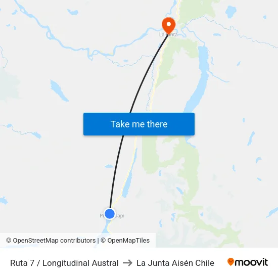 Ruta 7 / Longitudinal Austral to La Junta Aisén Chile map