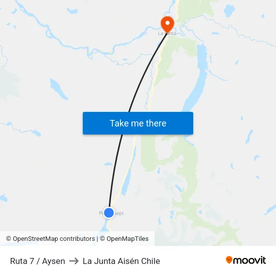 Ruta 7 / Aysen to La Junta Aisén Chile map