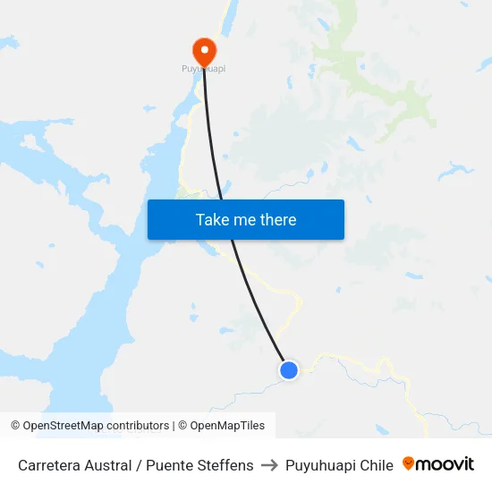 Carretera Austral / Puente Steffens to Puyuhuapi Chile map