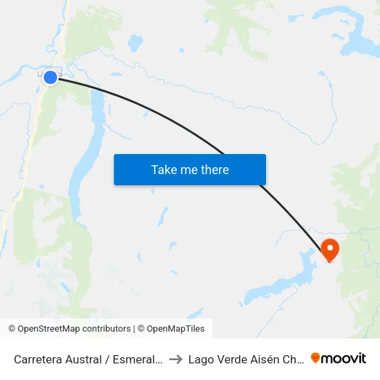 Carretera Austral / Esmeralda to Lago Verde Aisén Chile map