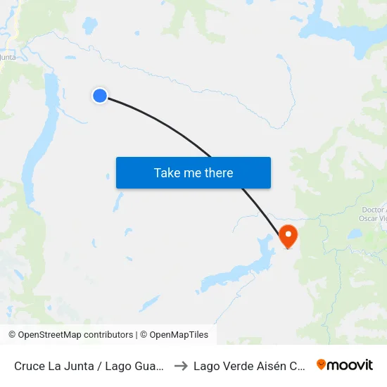 Cruce La Junta / Lago Guacho to Lago Verde Aisén Chile map
