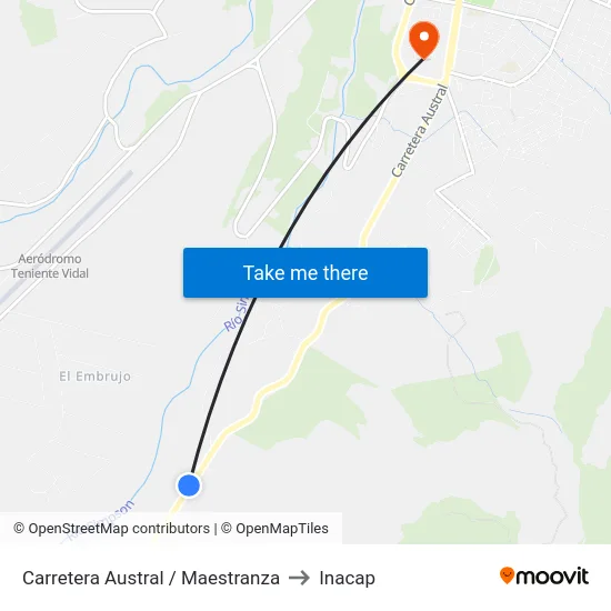 Carretera Austral / Maestranza to Inacap map