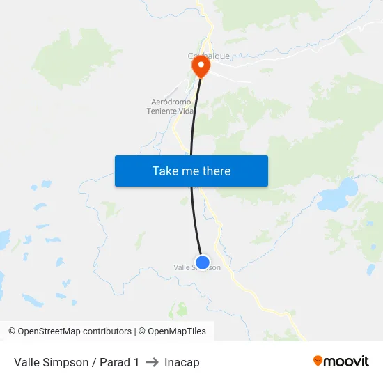 Valle Simpson /  Parad 1 to Inacap map