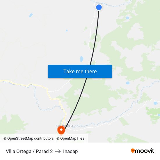 Villa Ortega / Parad 2 to Inacap map