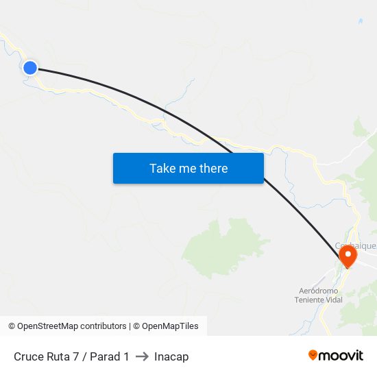 Cruce Ruta 7 / Parad 1 to Inacap map