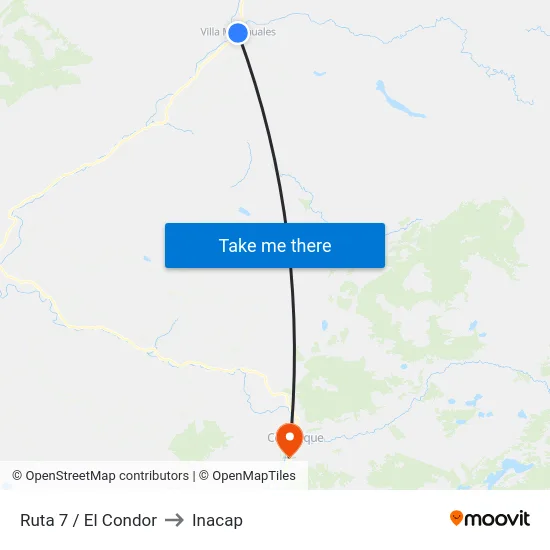 Ruta 7 / El Condor to Inacap map