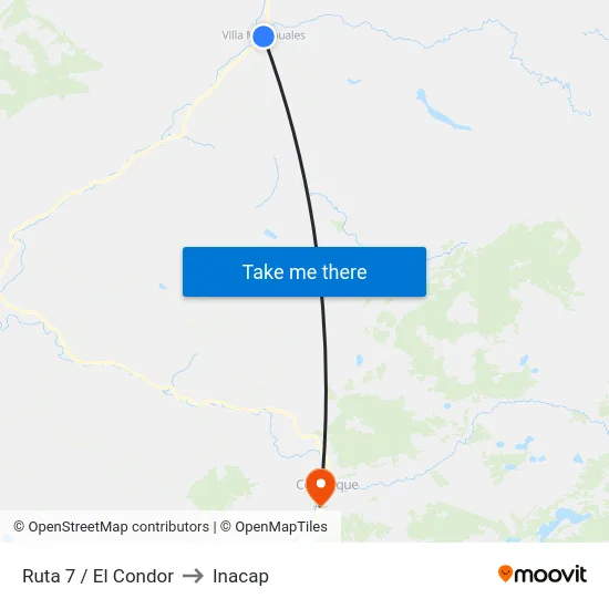 Ruta 7 / El Condor to Inacap map