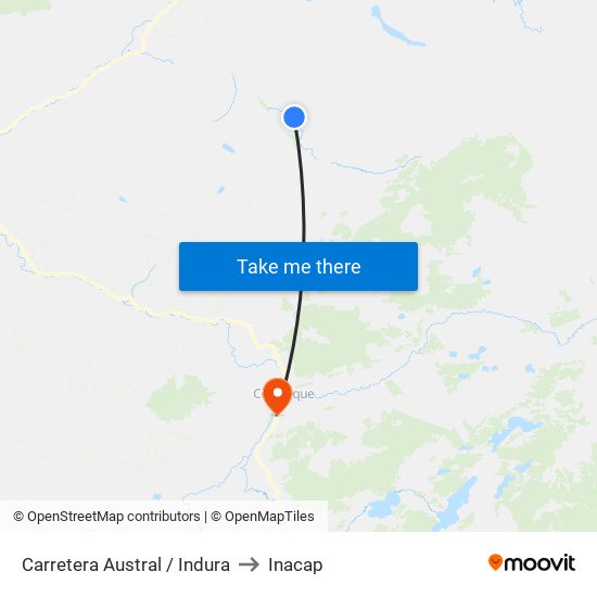 Carretera Austral / Indura to Inacap map