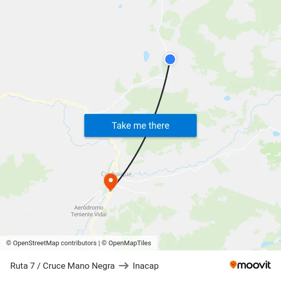 Ruta 7 / Cruce Mano Negra to Inacap map
