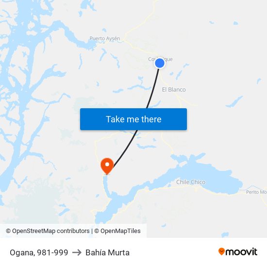 Ogana, 981-999 to Bahía Murta map