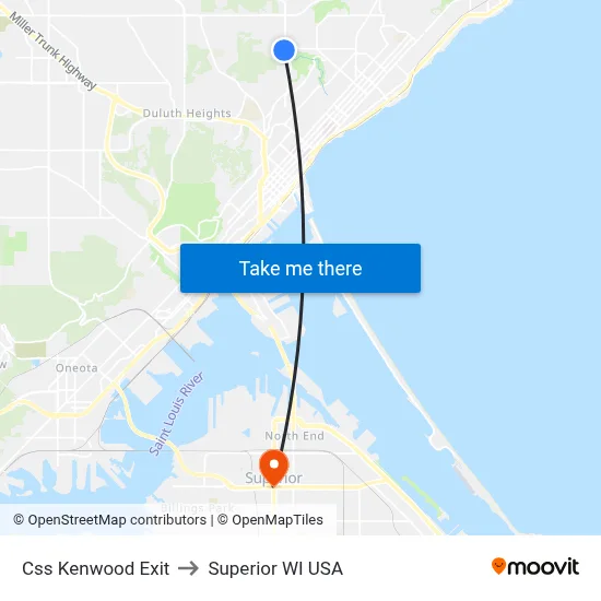 Css Kenwood Exit to Superior WI USA map