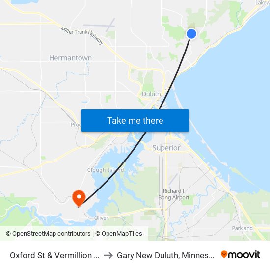 Oxford St & Vermillion Rd to Gary New Duluth, Minnesota map