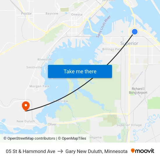 05 St & Hammond Ave to Gary New Duluth, Minnesota map