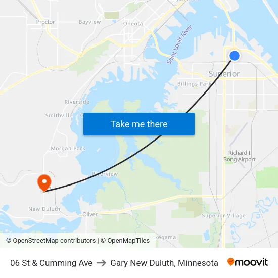 06 St & Cumming Ave to Gary New Duluth, Minnesota map