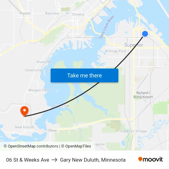 06 St & Weeks Ave to Gary New Duluth, Minnesota map